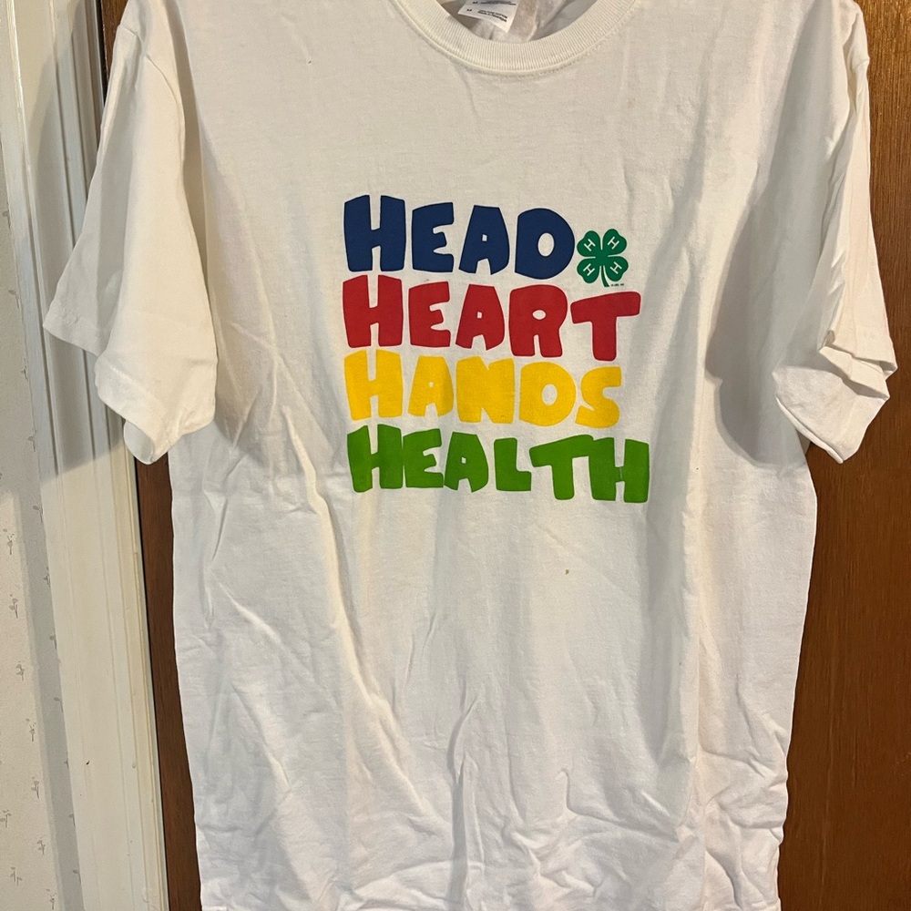 Gildan White Short Sleeve Tee with 4-H Design-New